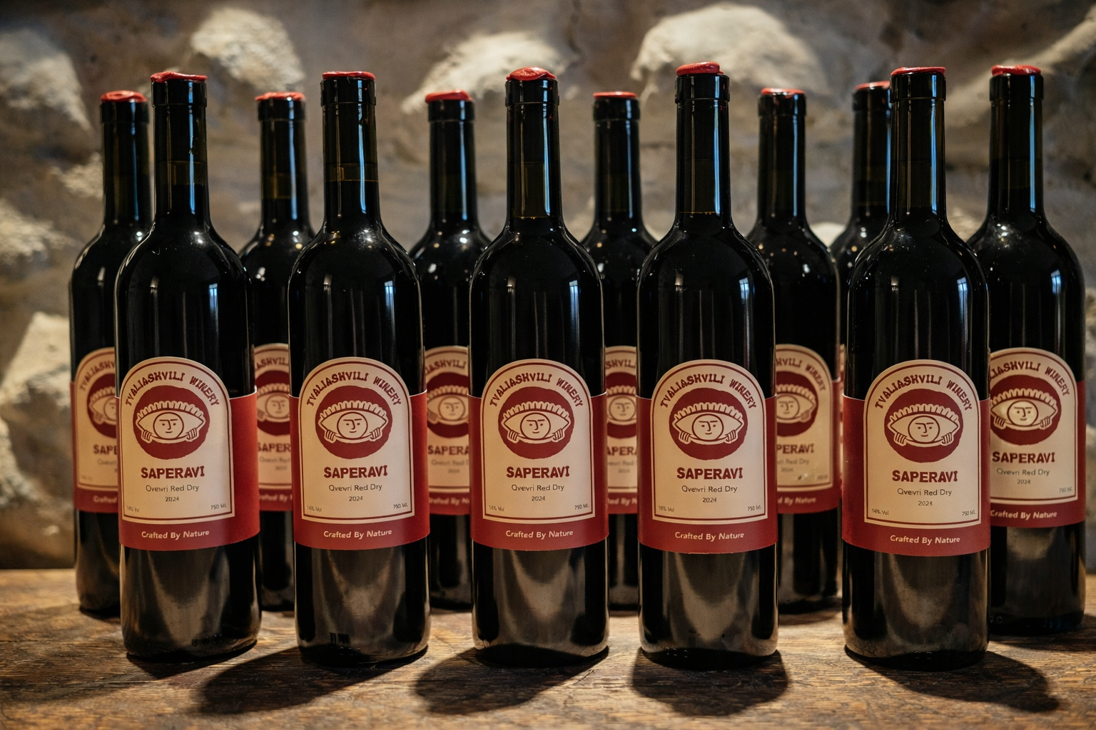 Tvaliashvili Winery Saperavi bottles collection